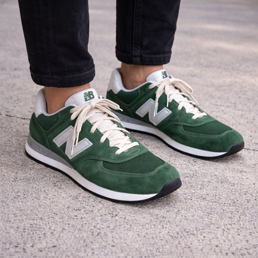 New Balance 574 Green Suede Sneakers – Size 15 – Classic Retro Runner - Like New